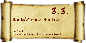 Bartánusz Borisz névjegykártya